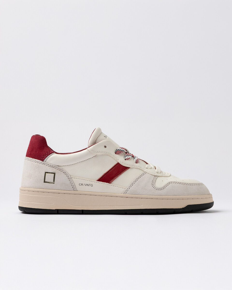 Court 2.0 VINTAGE-KALBSLEDER WEISS-BORDEAUX
