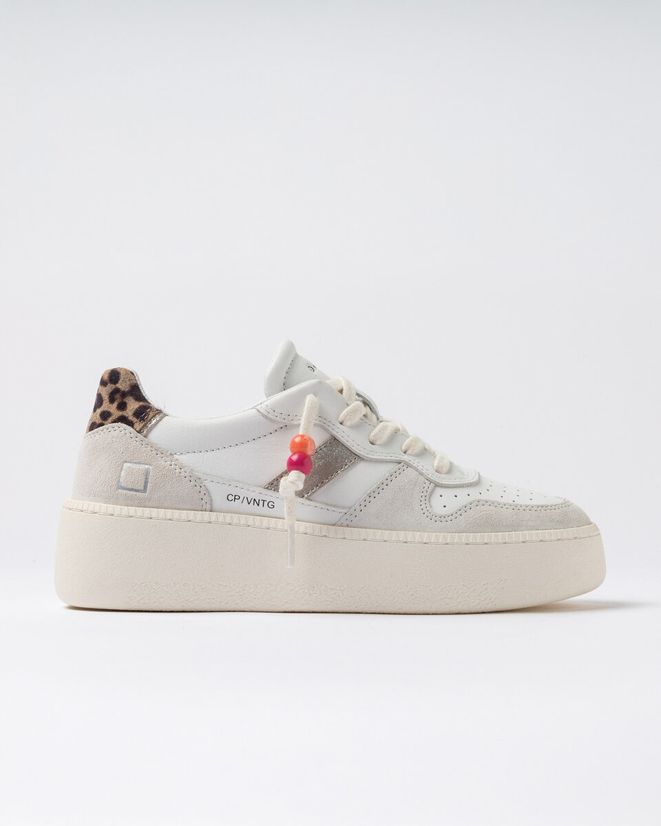 COURT PLATFORM VINTAGE KALBSLEDER WEISS-LEOPARD