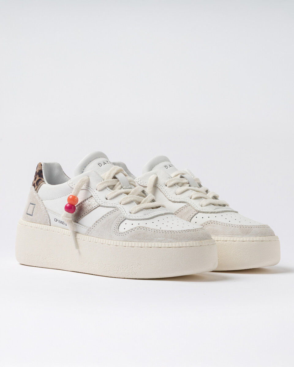 COURT PLATFORM VINTAGE KALBSLEDER WEISS-LEOPARD