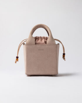 CUBO-TASCHE AUS WILDLEDER, ROSA