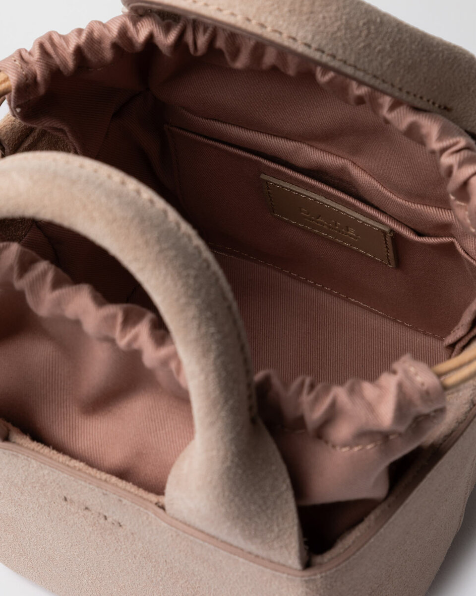 CUBO-TASCHE AUS WILDLEDER, ROSA